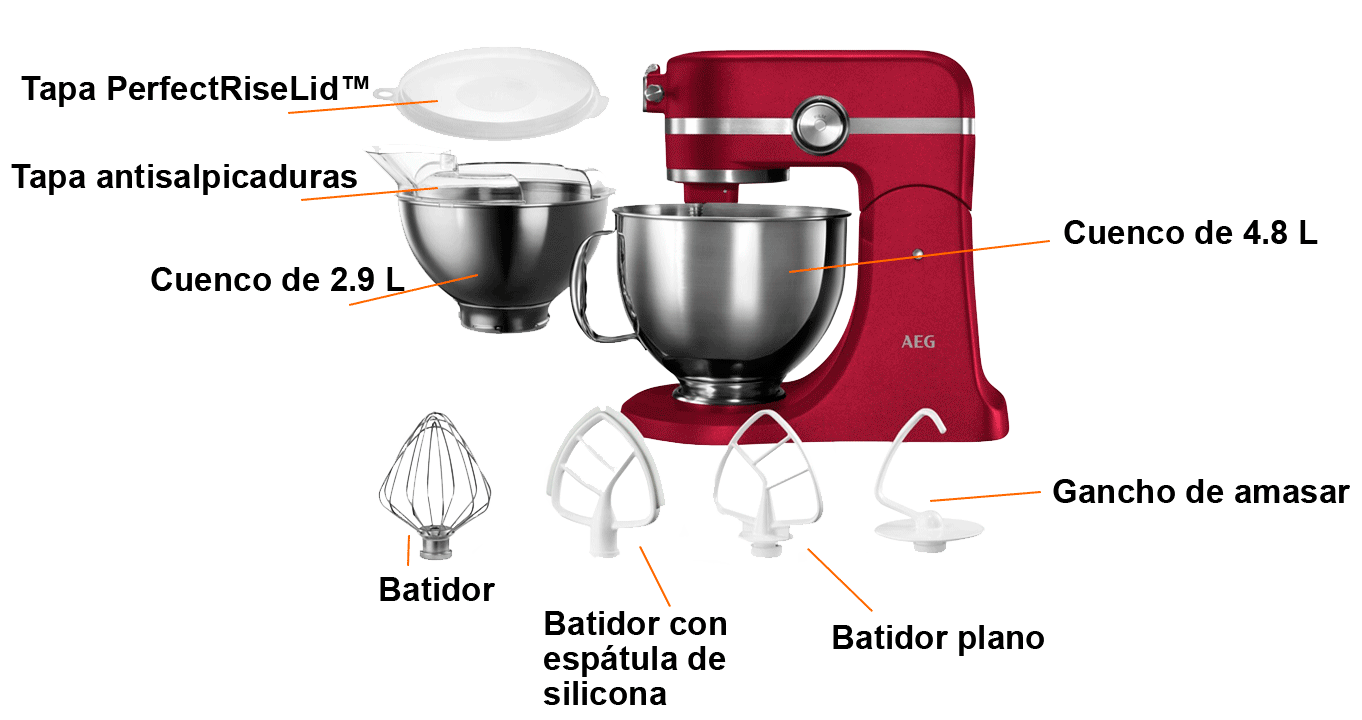 Aeg km5520 robot de cocina ultramix 1200w 10 velocidades 4.8l rojo 02
