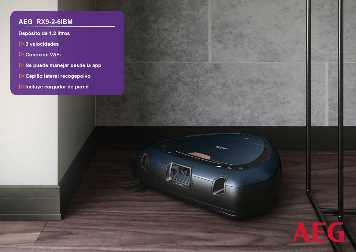 Aeg rx9 2 6ibm robot aspirador con c&aacute;mara integrada 3d wifi