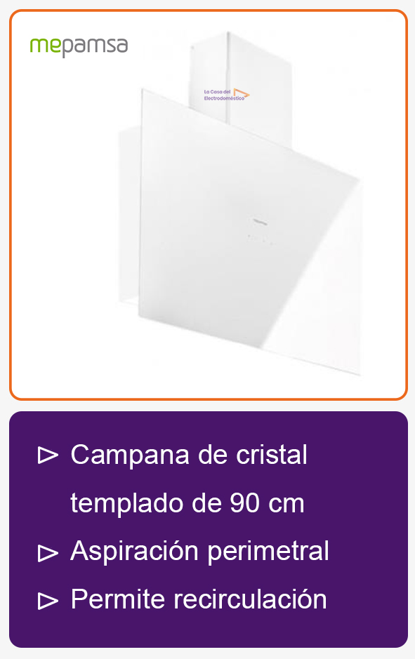 Campana mepamsa mural 90 blanco cristal templado a 00