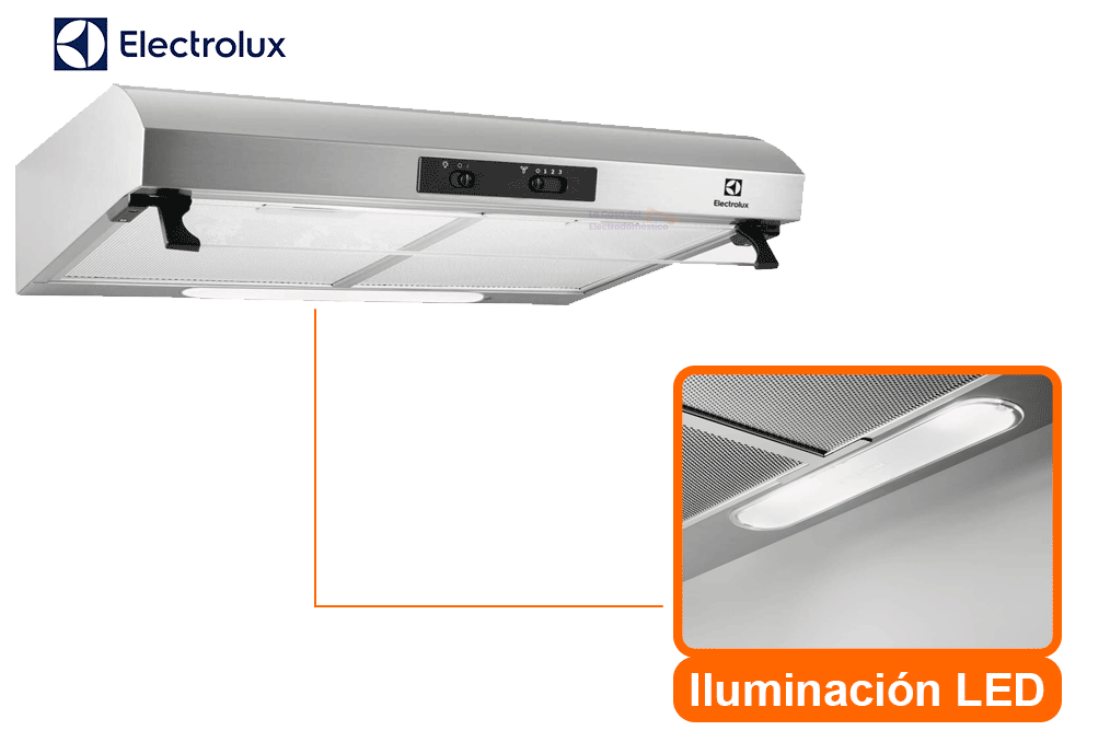 Campana extractora convencional electrolux lfu226x de acero inoxidable de 60 cm