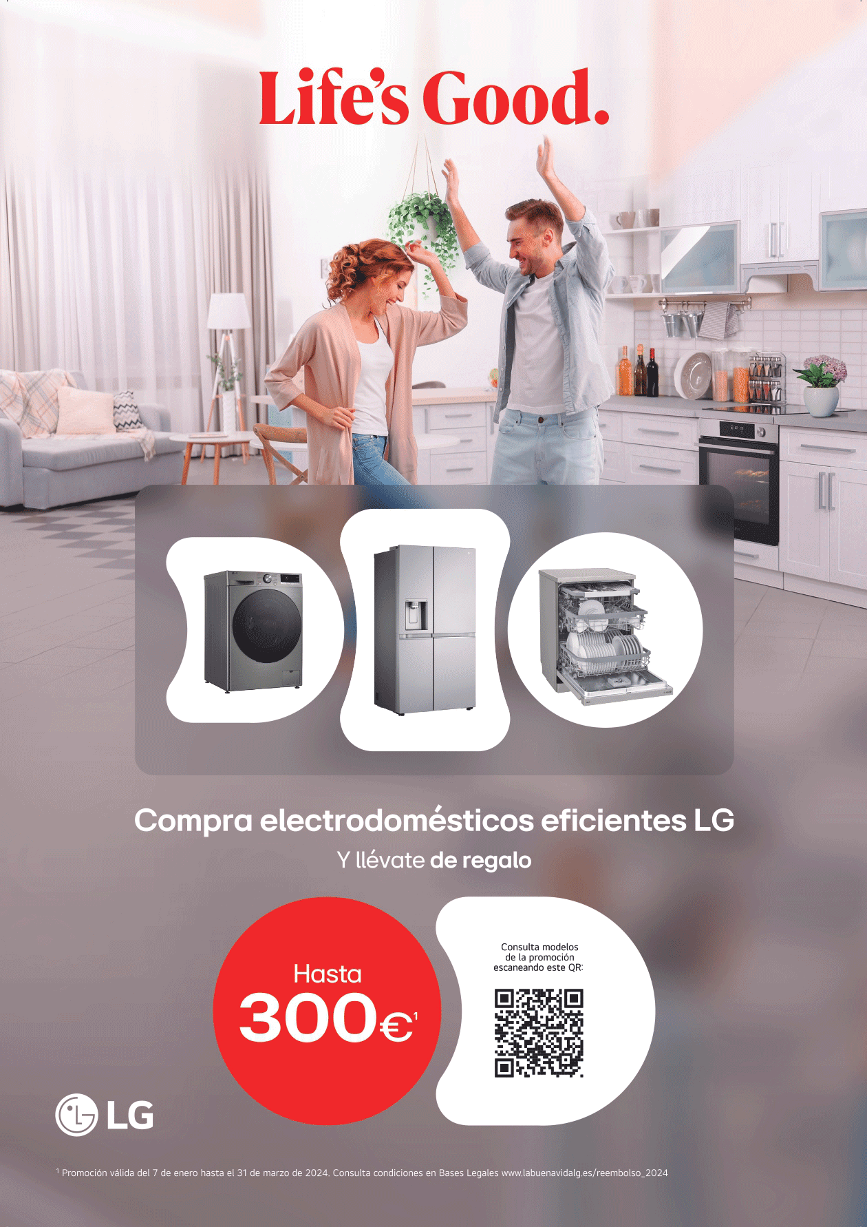 Hasta 300&euro; de regalo con electrodom&eacute;sticos eficientes lg