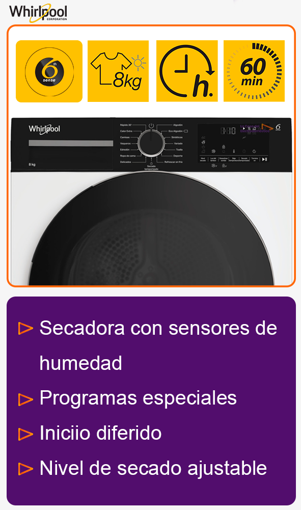 Whirlpool c wsd 83m wbs es secadora